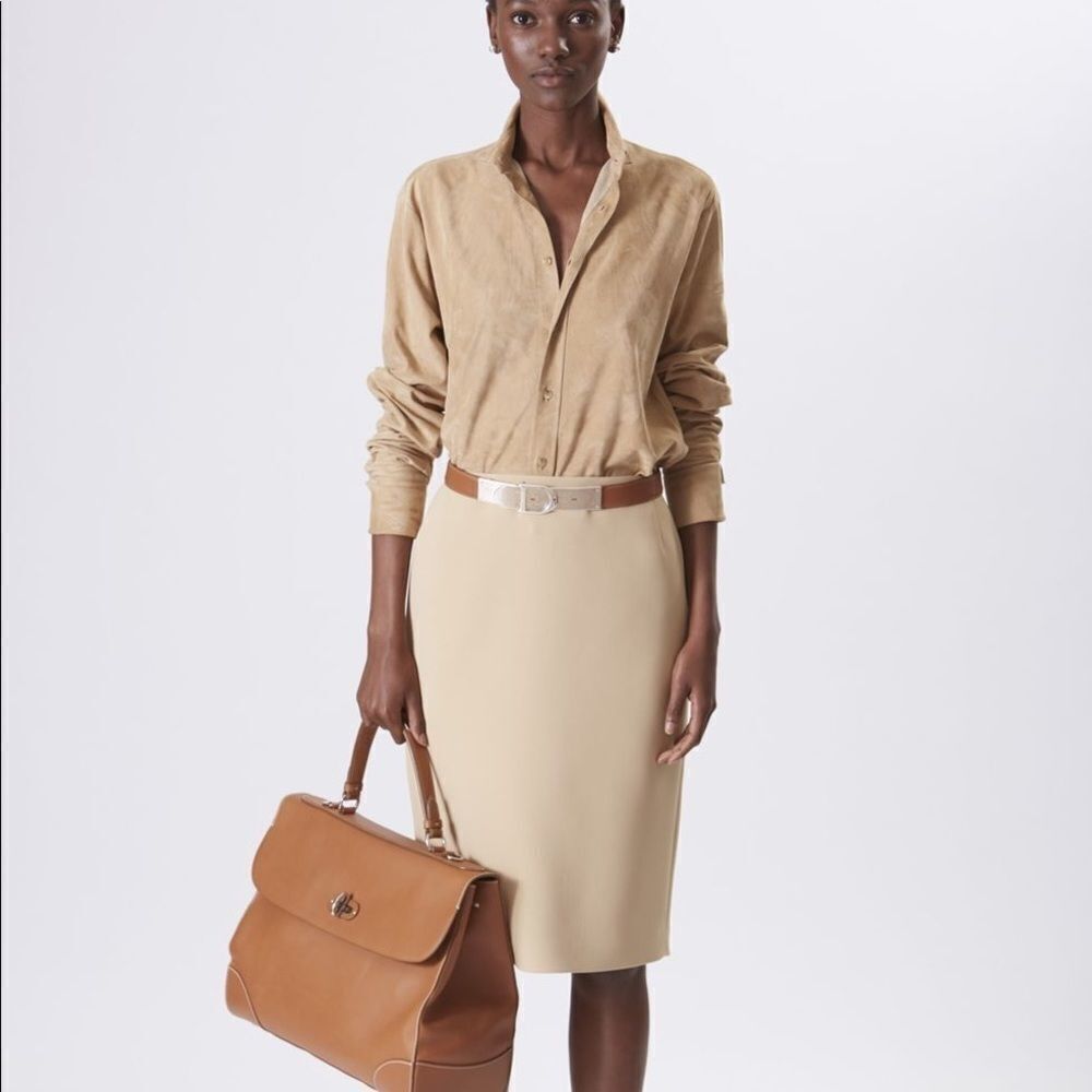 Ralph Lauren Collection Hudson Wool Pencil Skirt